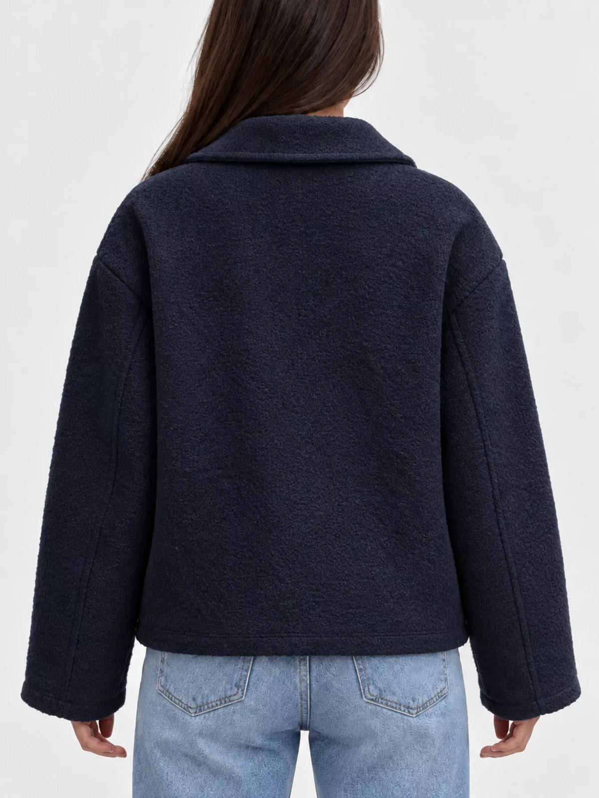 Zip-Up Cropped Jacket — back view