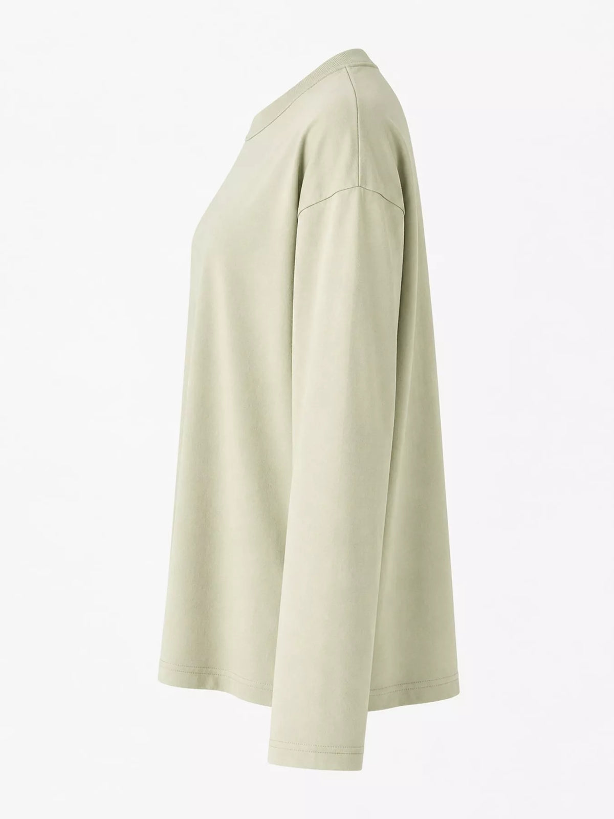 Solid Long-Sleeve Crew Neck T-Shirt — side view