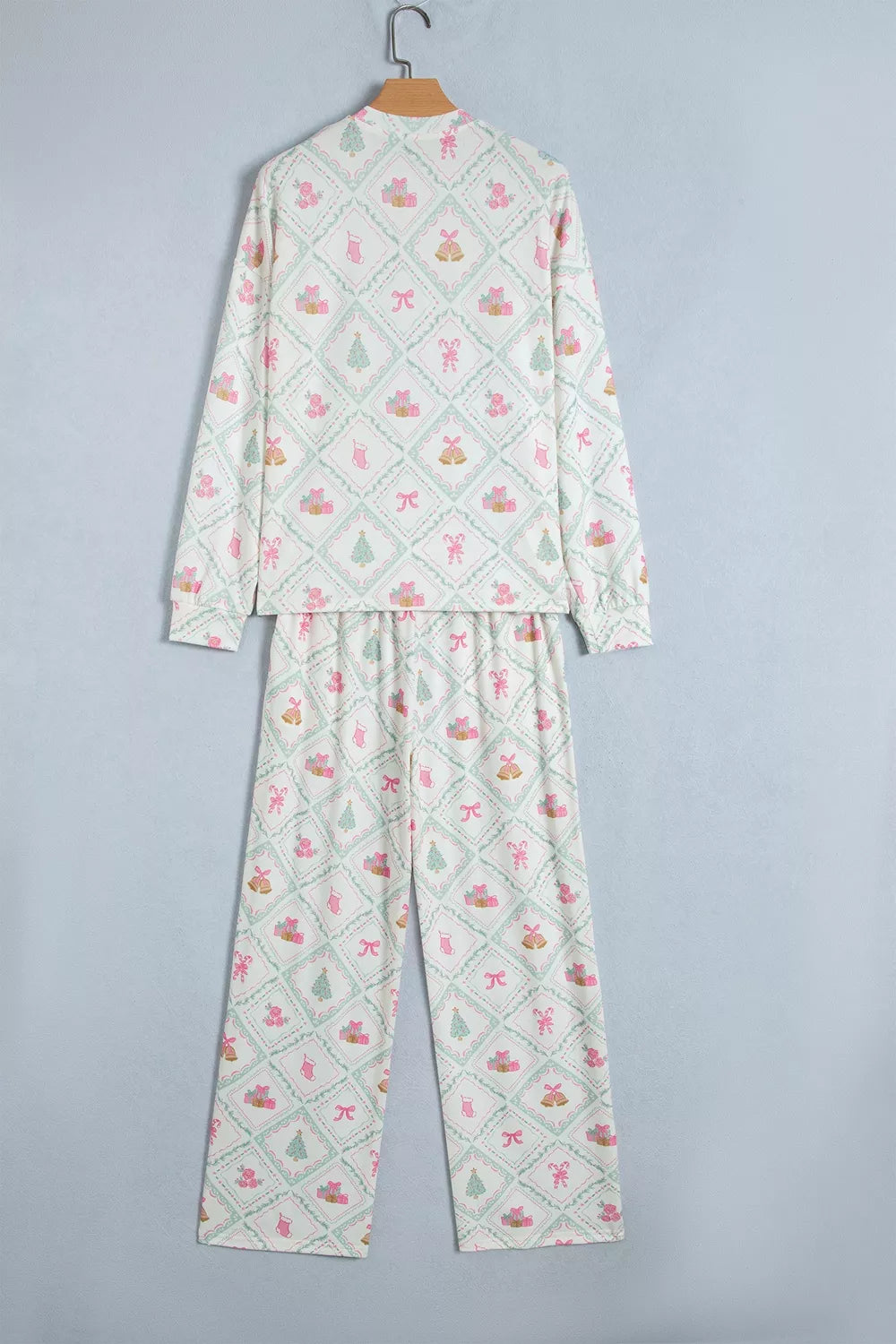 Christmas Long Sleeve Top and Pants Lounge Set, back view