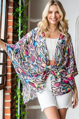 Trendsi Heimish Full Size Multi Color Snake Open Cardigan Plus Size -