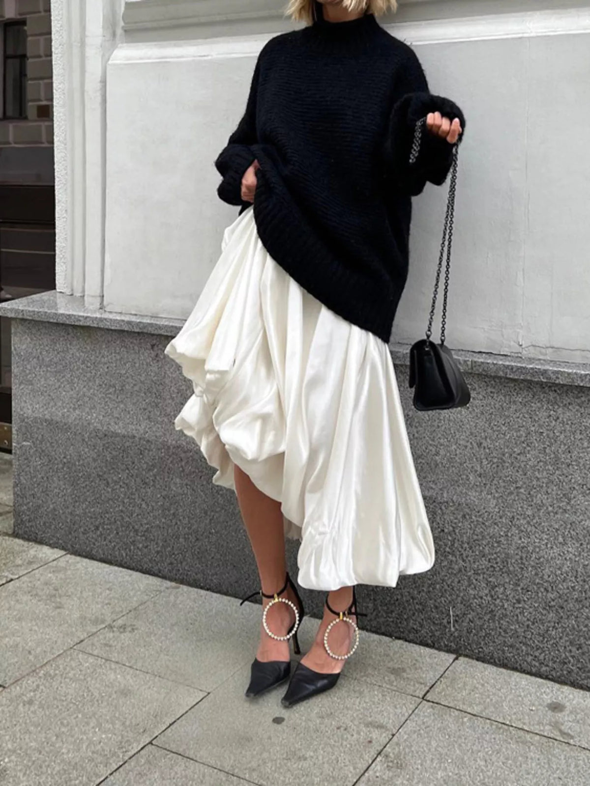 Trendsi Flowy Satin Maxi Skirt -