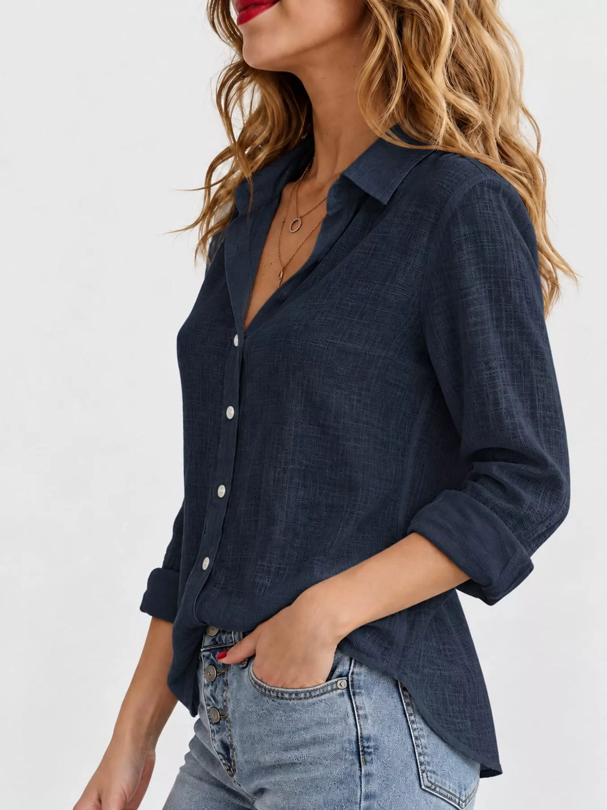 Button-Down Long Sleeve Shirt — side view