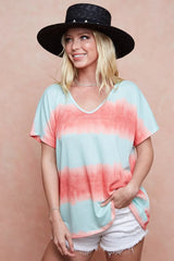 Trendsi BiBi Tiedye Printed Hacci Knit Top -