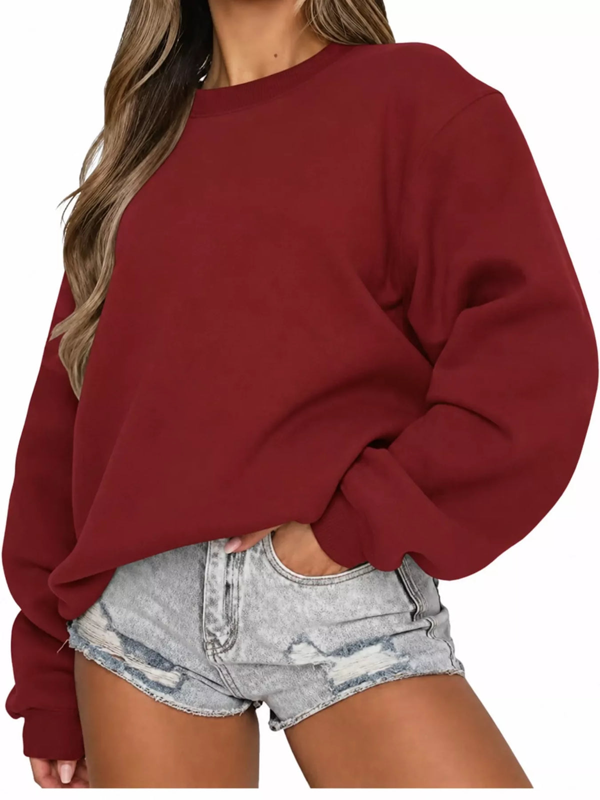 Pullover sweatshirt, burgundy front