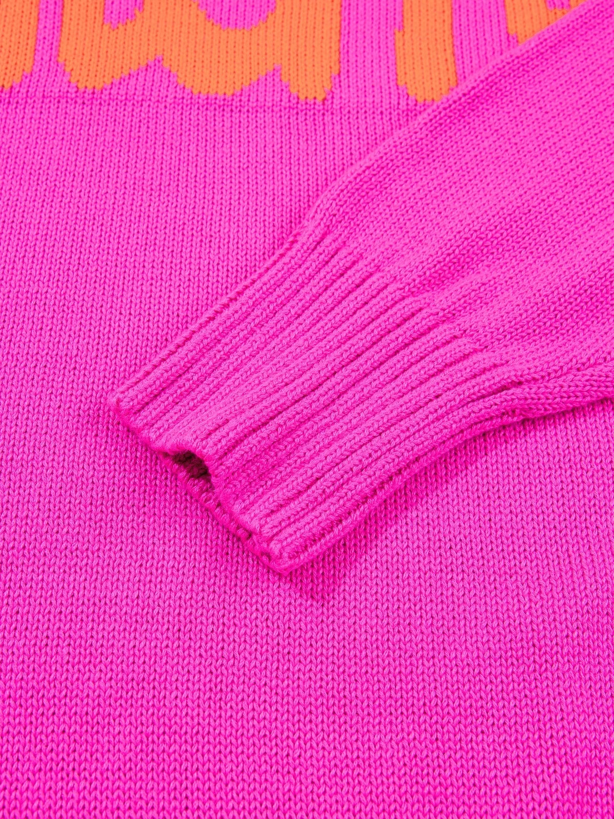 Merry sweater, pink ribbed cuff