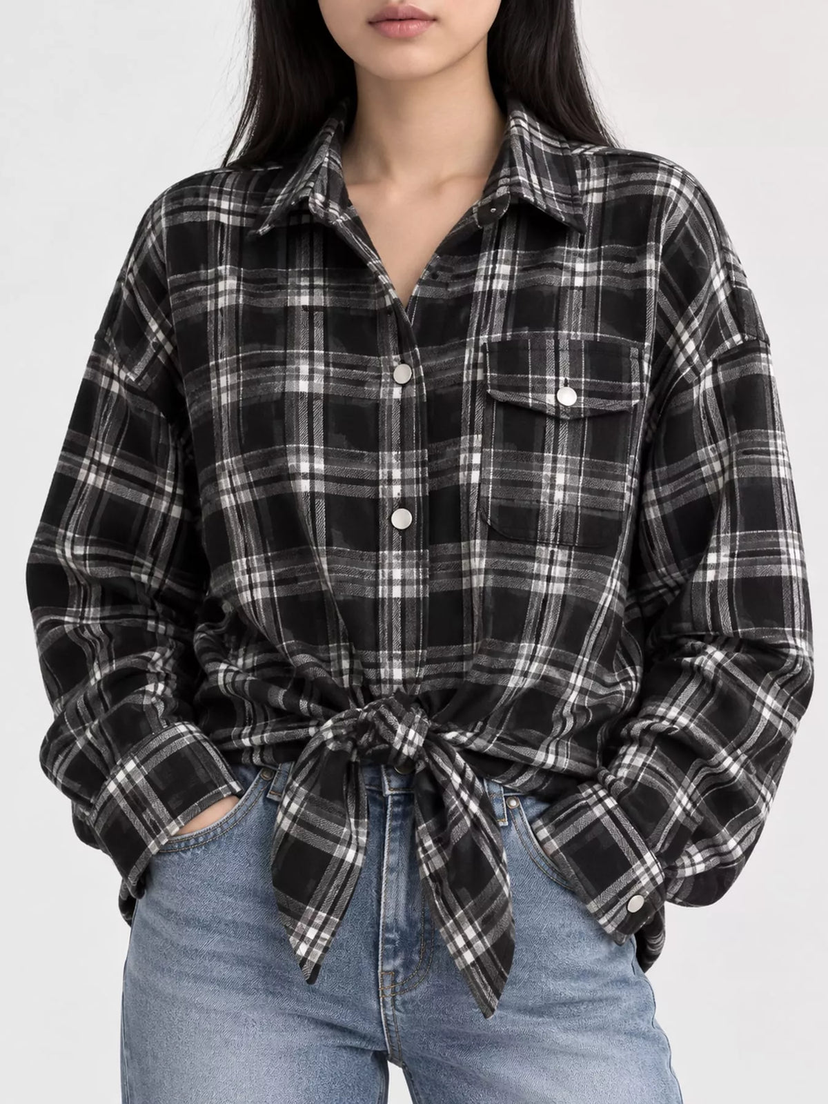 Ocean Green plaid button up shirt