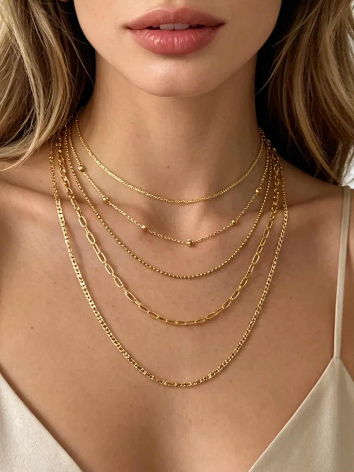 Gold five-layer necklace