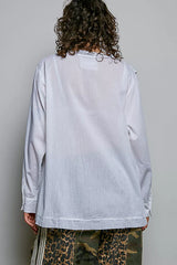 Trendsi POL Lightweight Ruffle Trim Round Neck Woven Shirt -