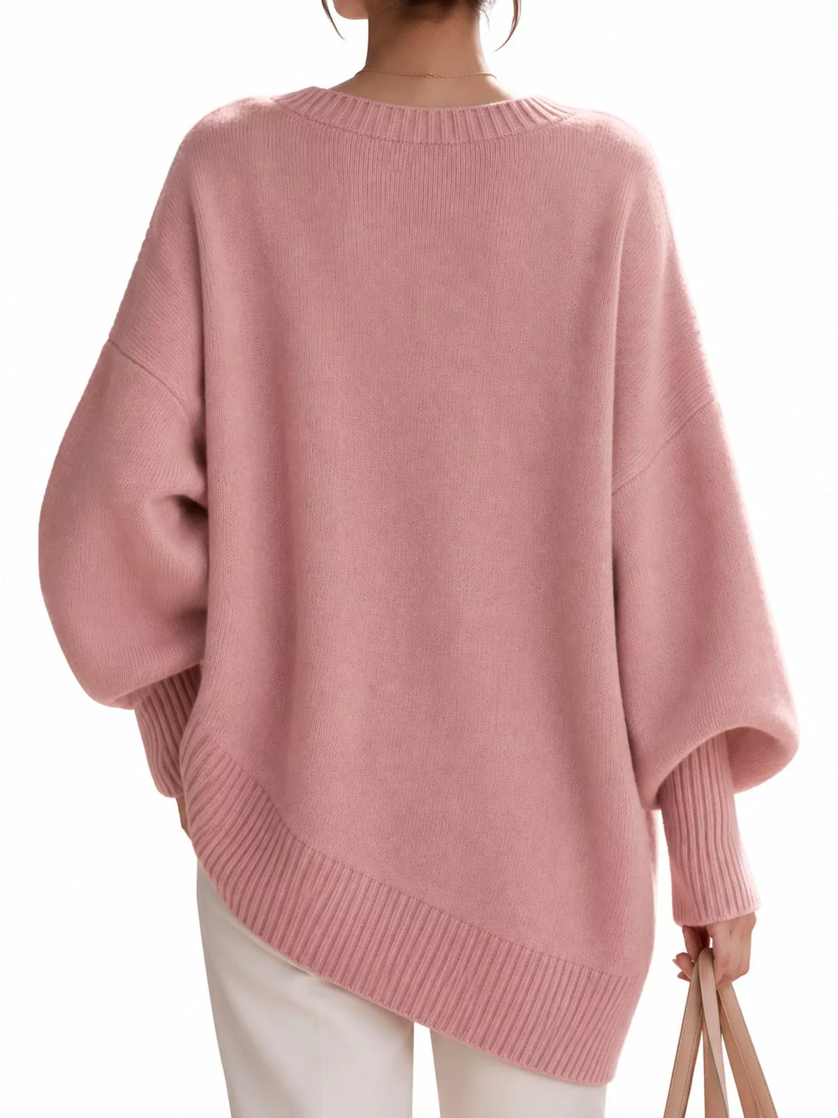 Batwing sweater, pink back