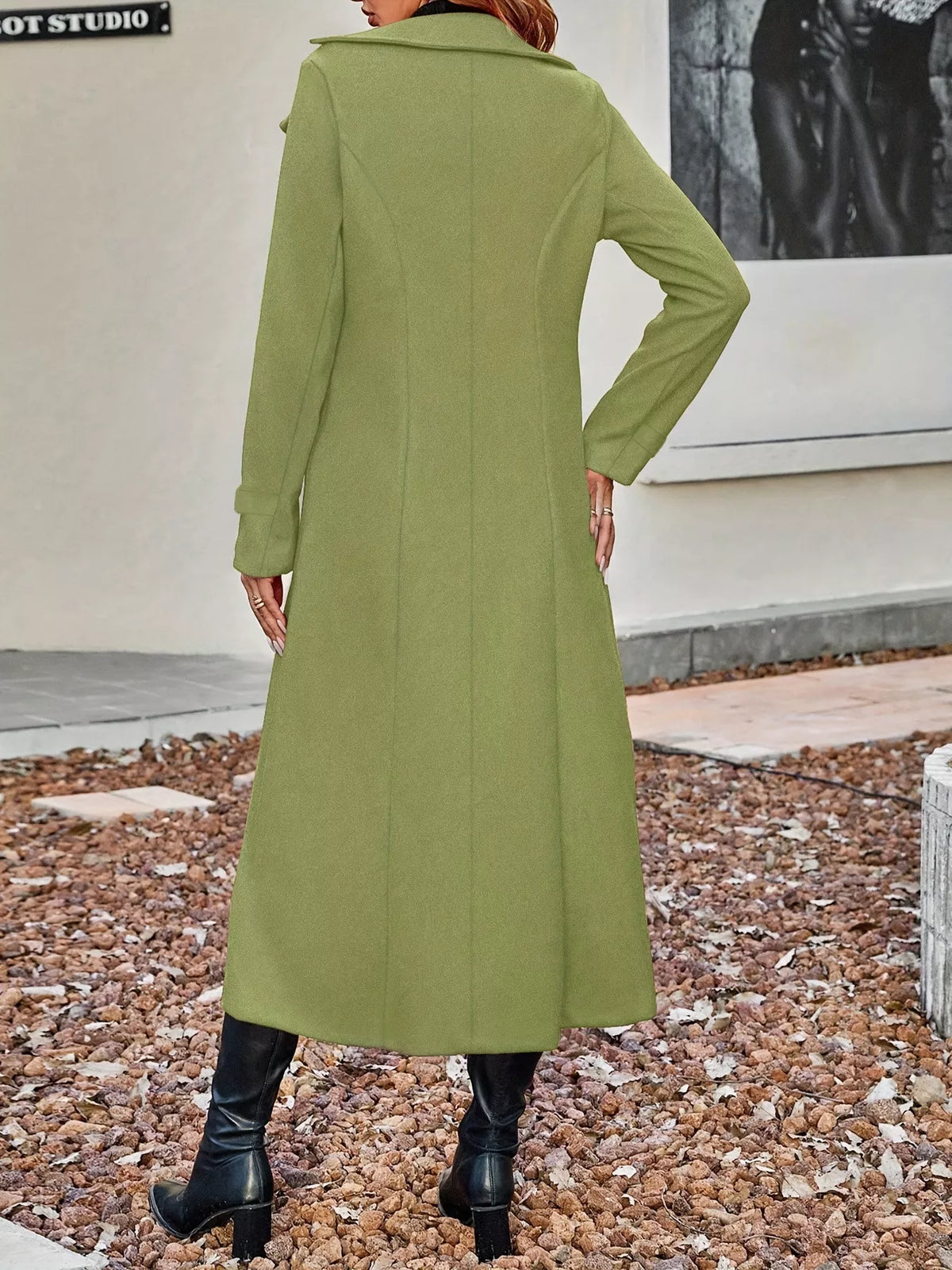 Trendsi Double-Breasted Longline Coat -