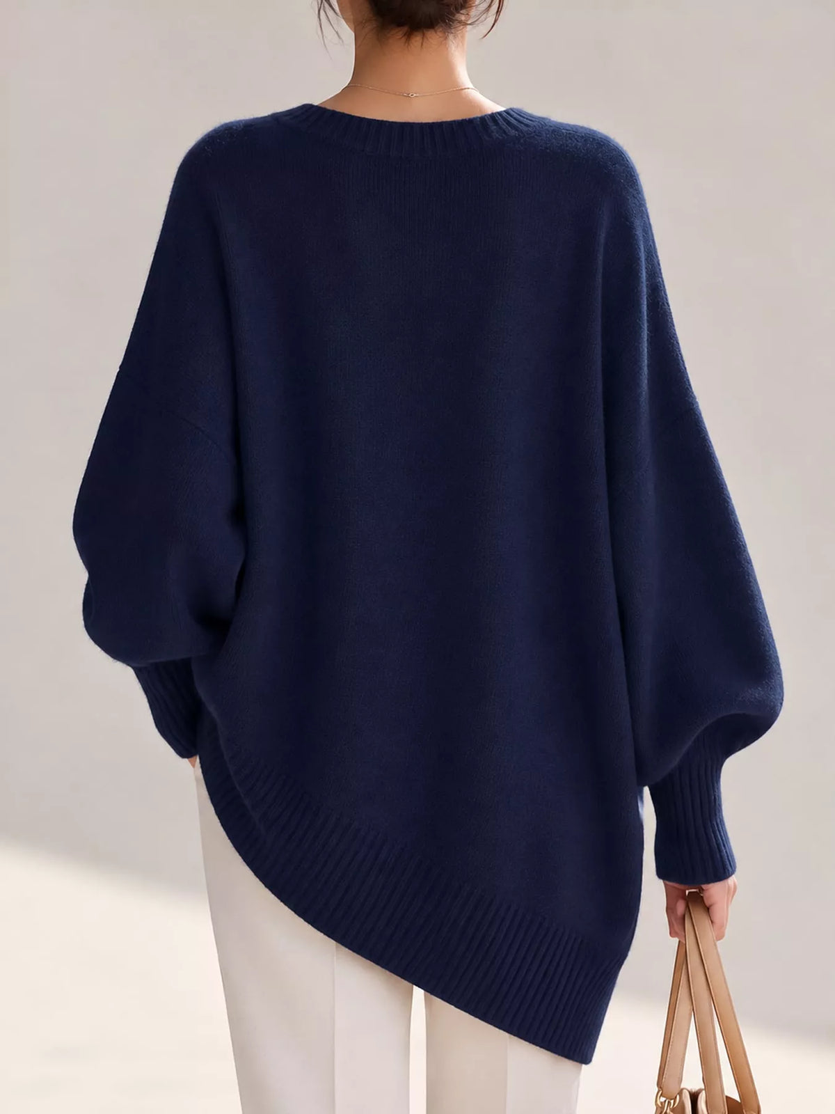 Batwing sweater, navy back