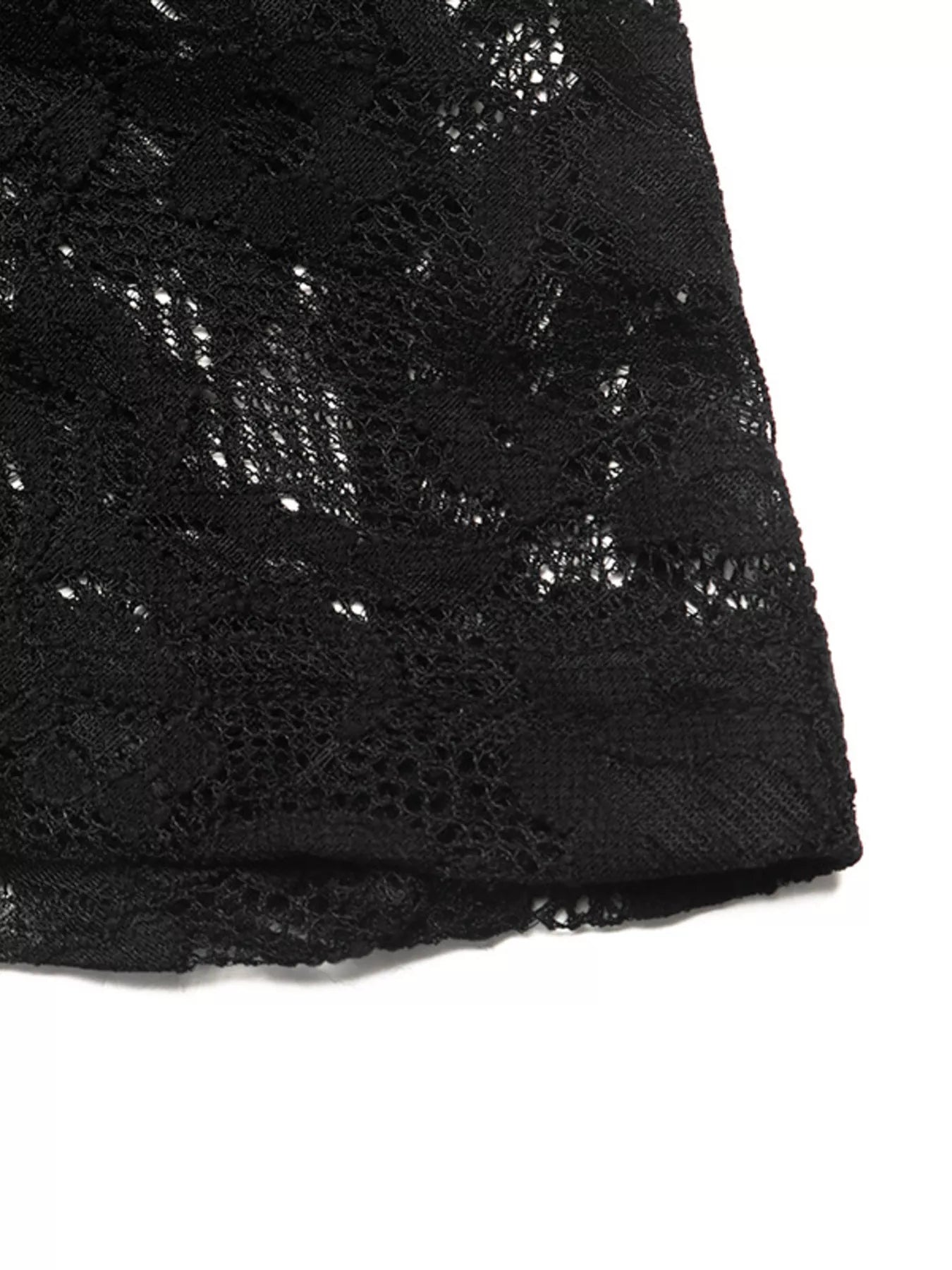 Trendsi Elegant Lace Long Sleeve Mini Dress -
