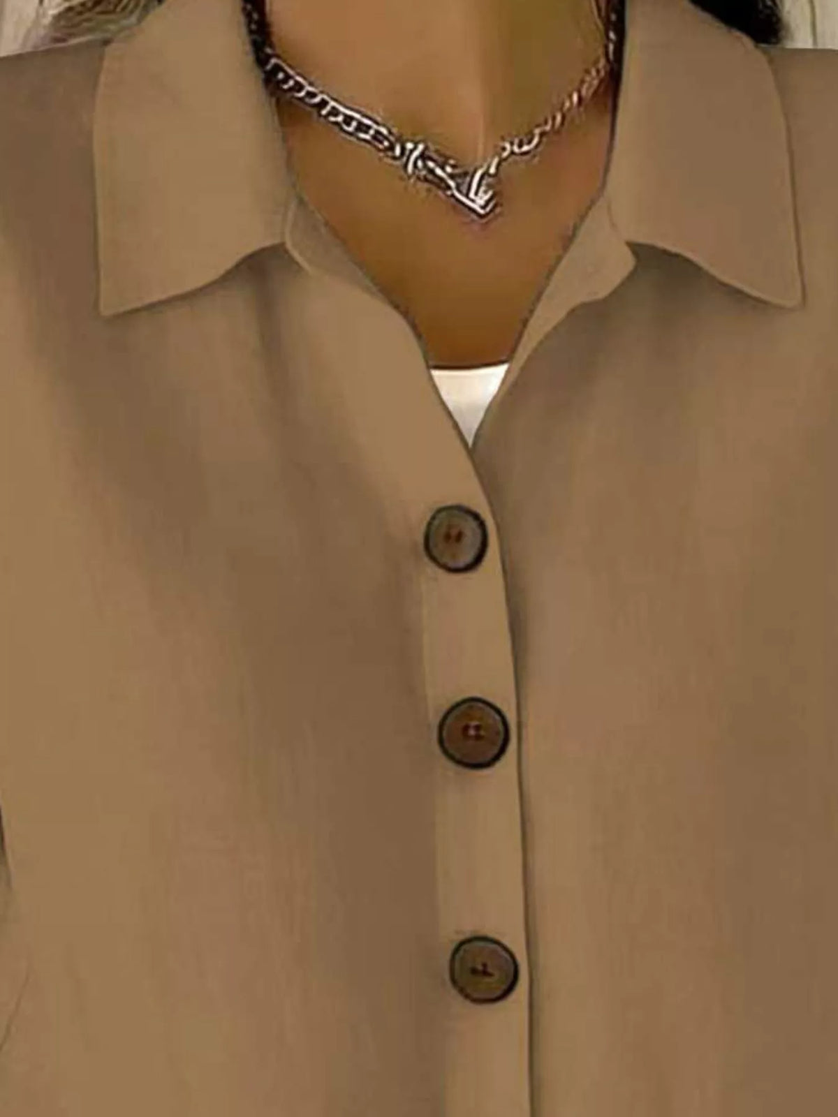 Trendsi Full Size Button-Down Short Sleeve Shirt Plus Size -