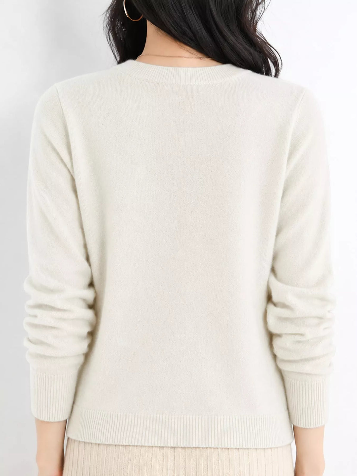 Crew Neck Long Sleeve Sweater — back view