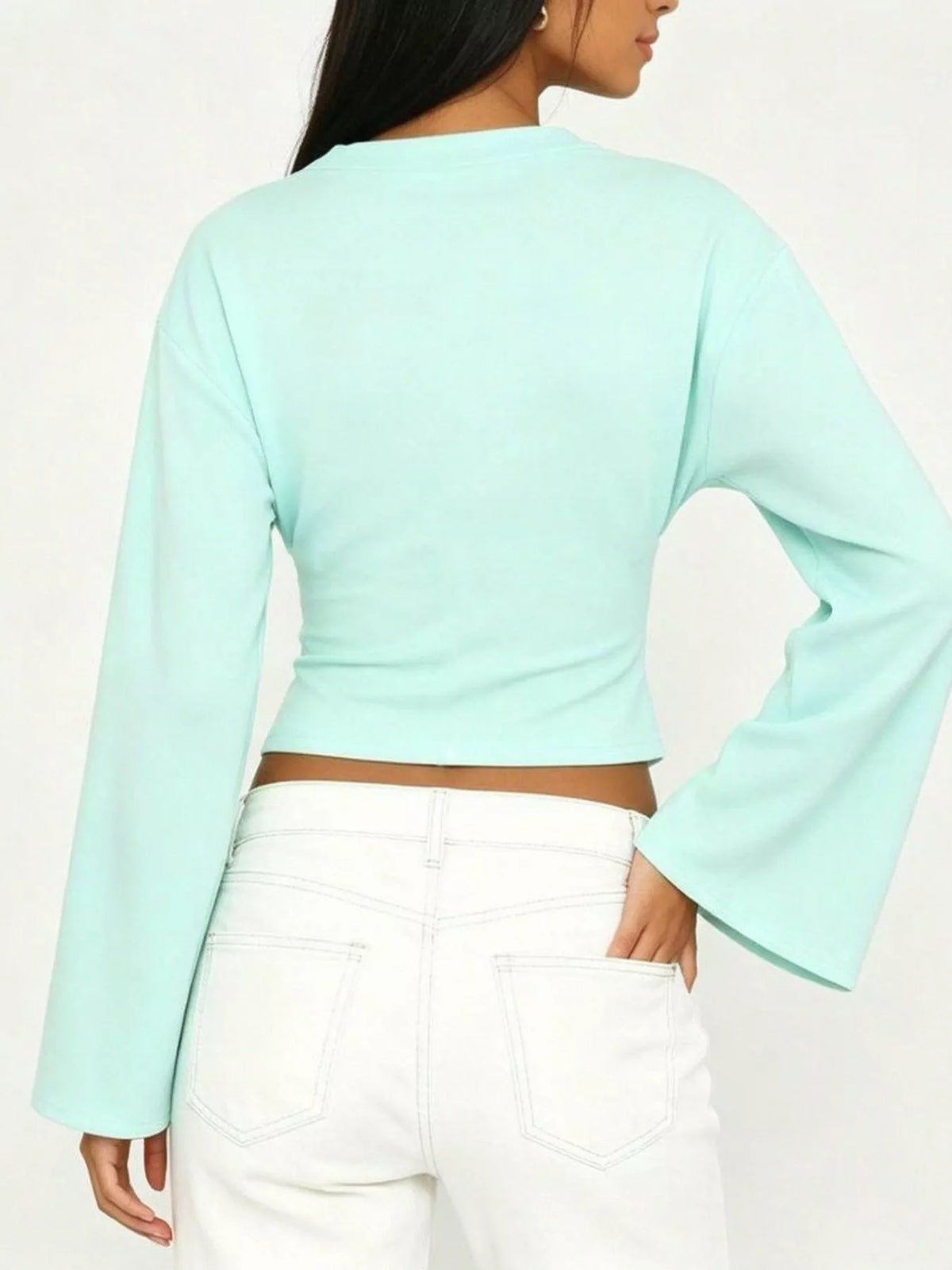 Women's V-Neck Flare Sleeve Blouse — alternate view 12