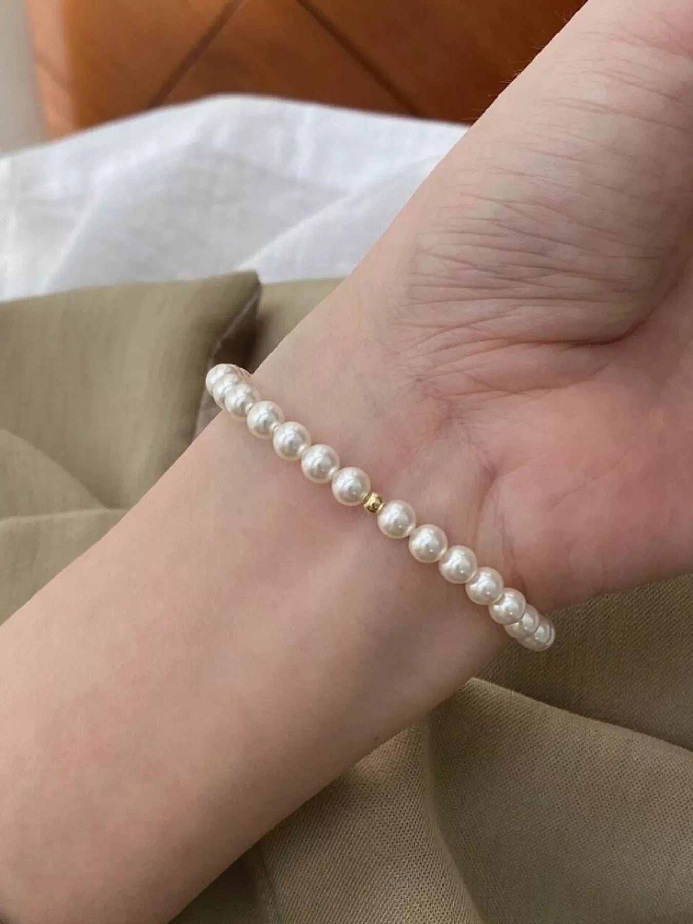 Trendsi Pearl Beaded Bracelet -