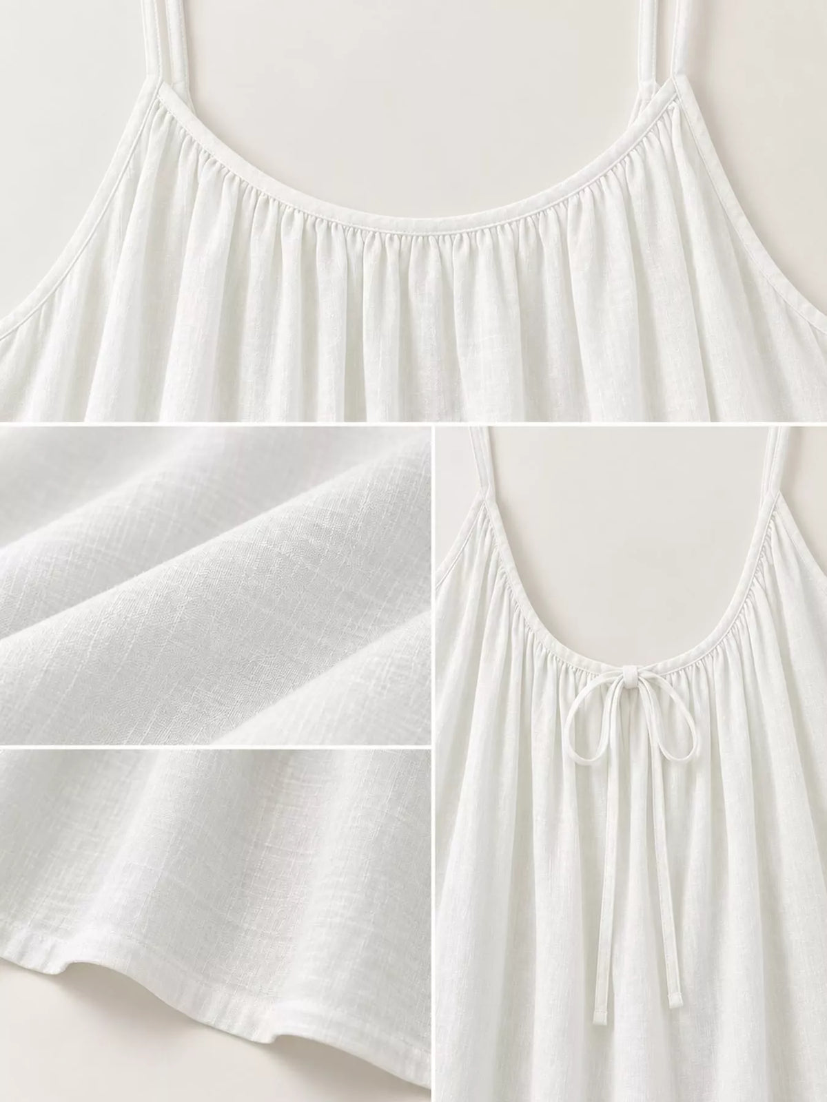 Backless Spaghetti Strap Maxi Dress — garment construction details