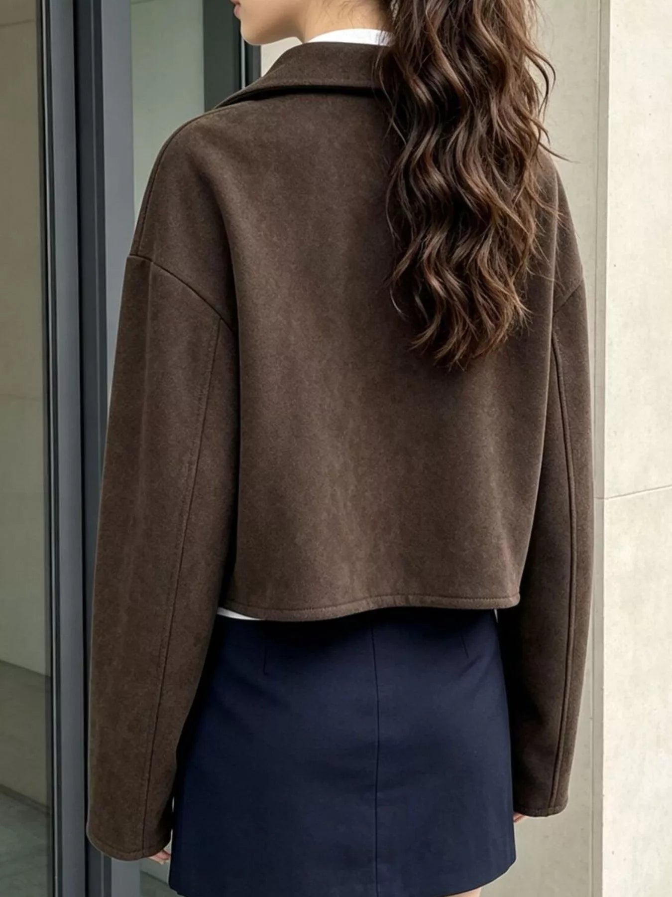 Trendsi Zip Up Dropped Shoulder Jacket -