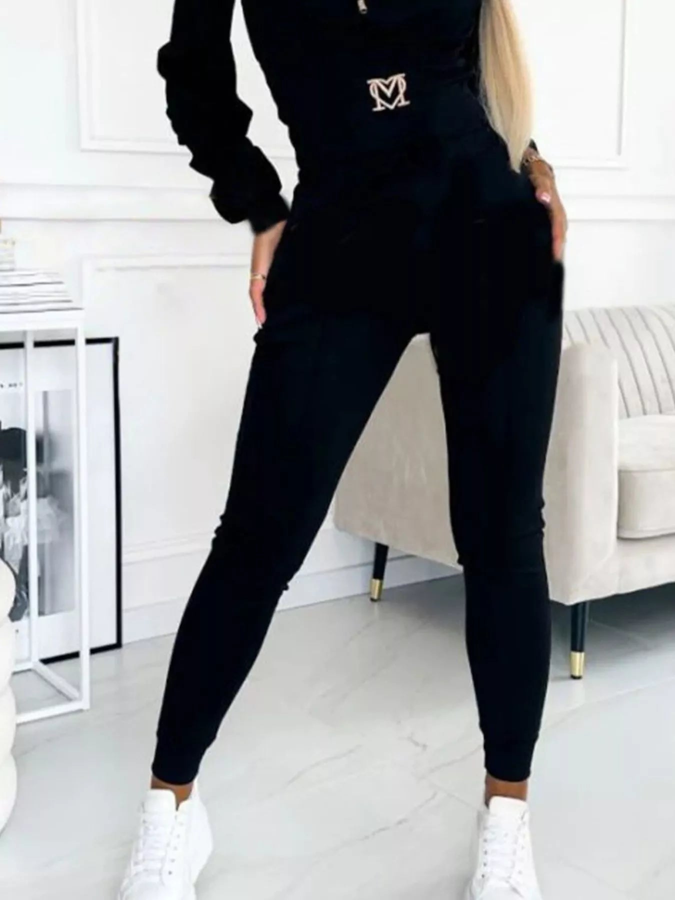 Trendsi Full Size Drawstring Cropped Hoodie and Pants Set Plus Size -