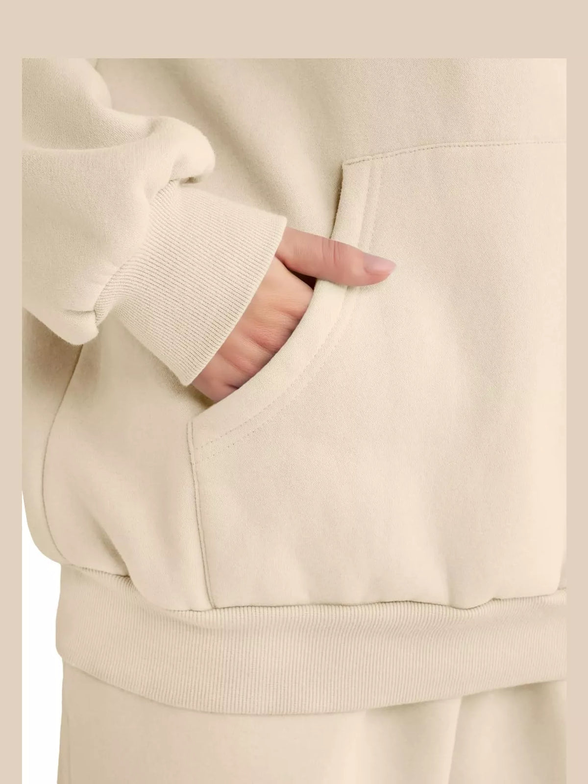 Kangaroo Pocket Hoodie and Joggers Set — construction details