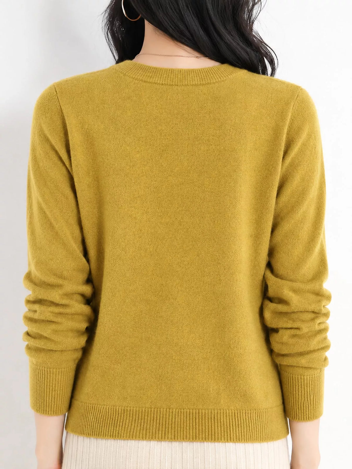 Crew Neck Long Sleeve Sweater — back view