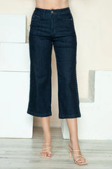 Trendsi Judy Blue Full Size Side Seam Braid Detail Crop Wide Leg Jeans -