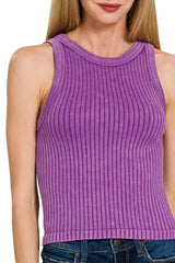 Trendsi Zenana Ribbed Washed Seamless Tank Top -