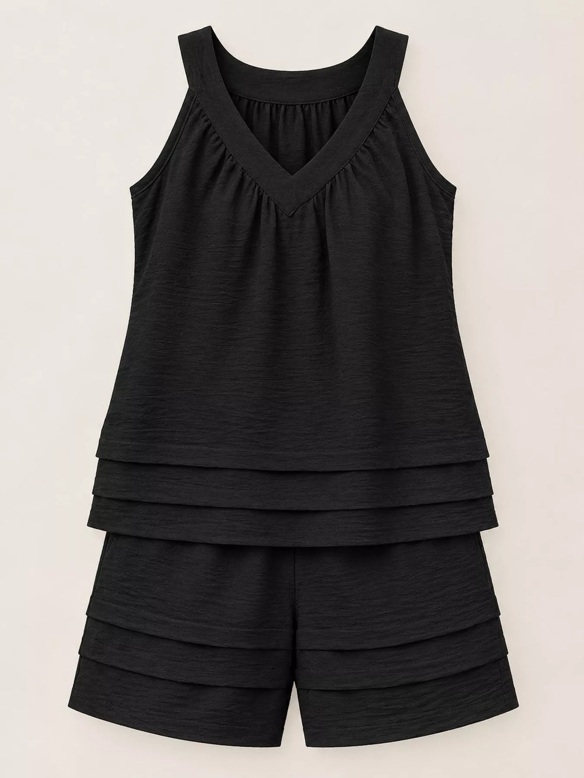 V-neck sleeveless outfit set, product view