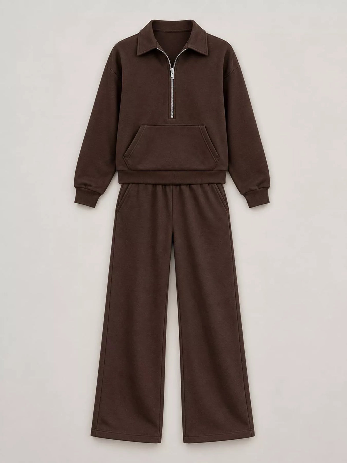 Collared long sleeve outfit set, product view