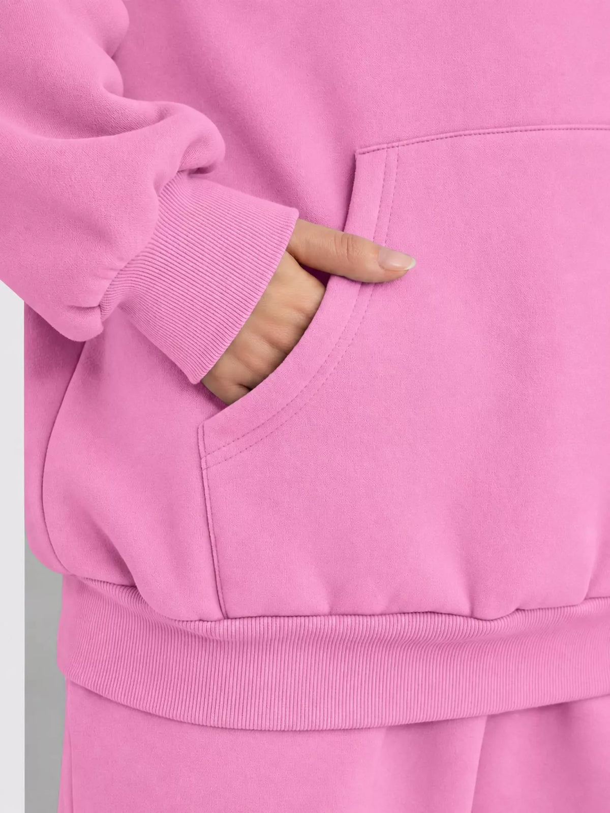Kangaroo Pocket Hoodie and Joggers Set — construction details