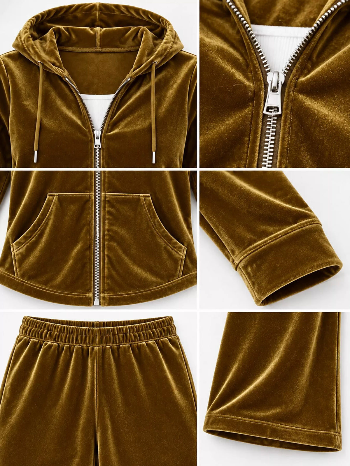 Hoodie and Flare Pants Set — garment construction details