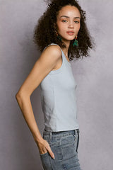 Trendsi POL Round Neck Ribbed Tank -