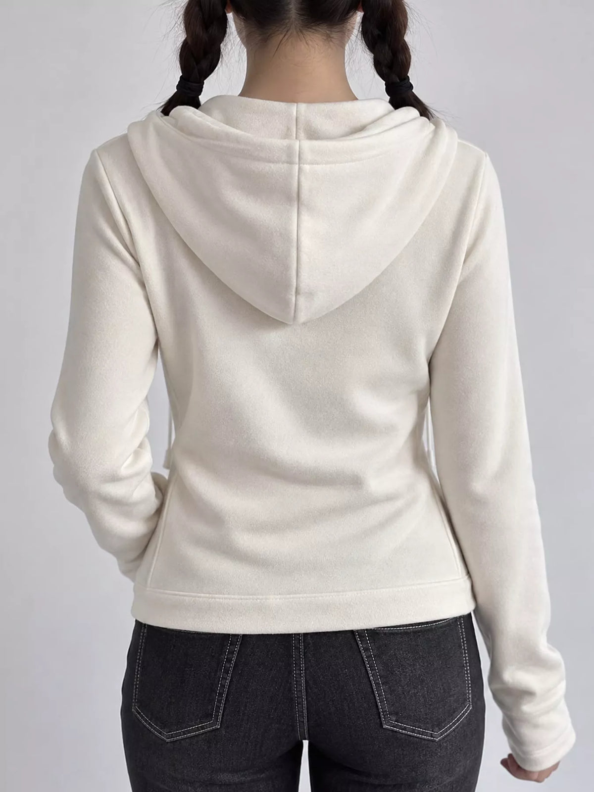 Drawstring hoodie, white back