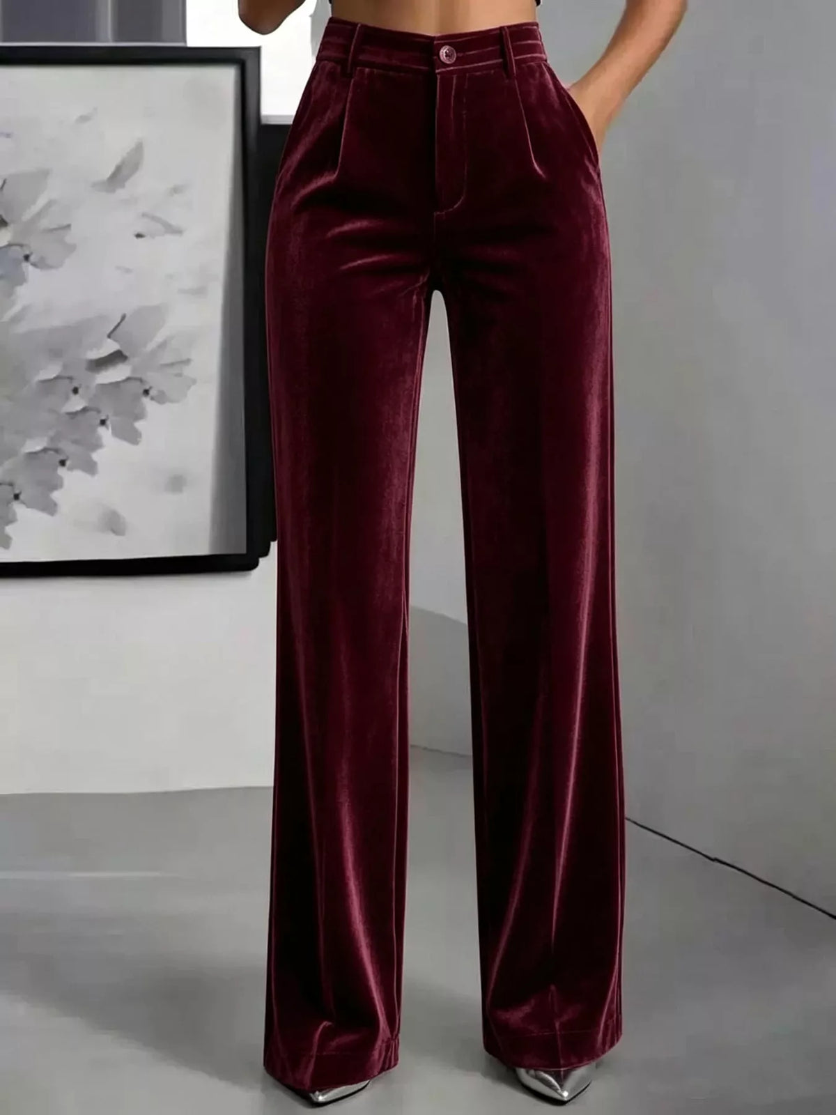 pants, front view on model