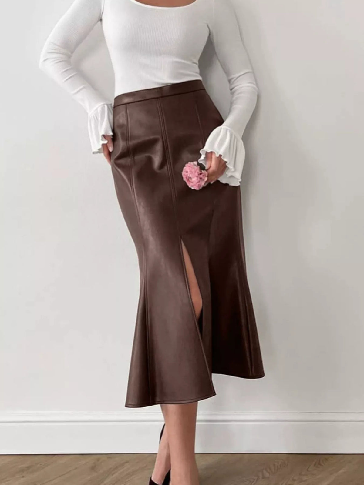 Trendsi Slit Mermaid Midi Skirt -