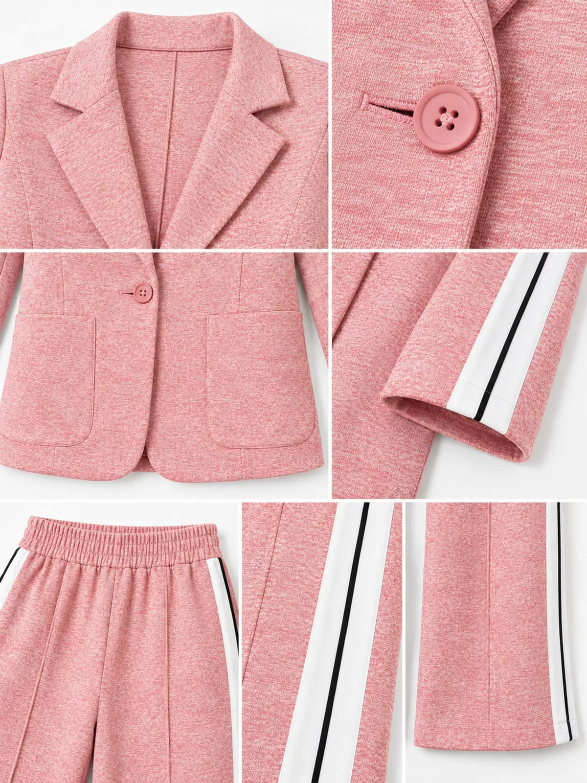 Set with Side Stripe Detail — garment construction details