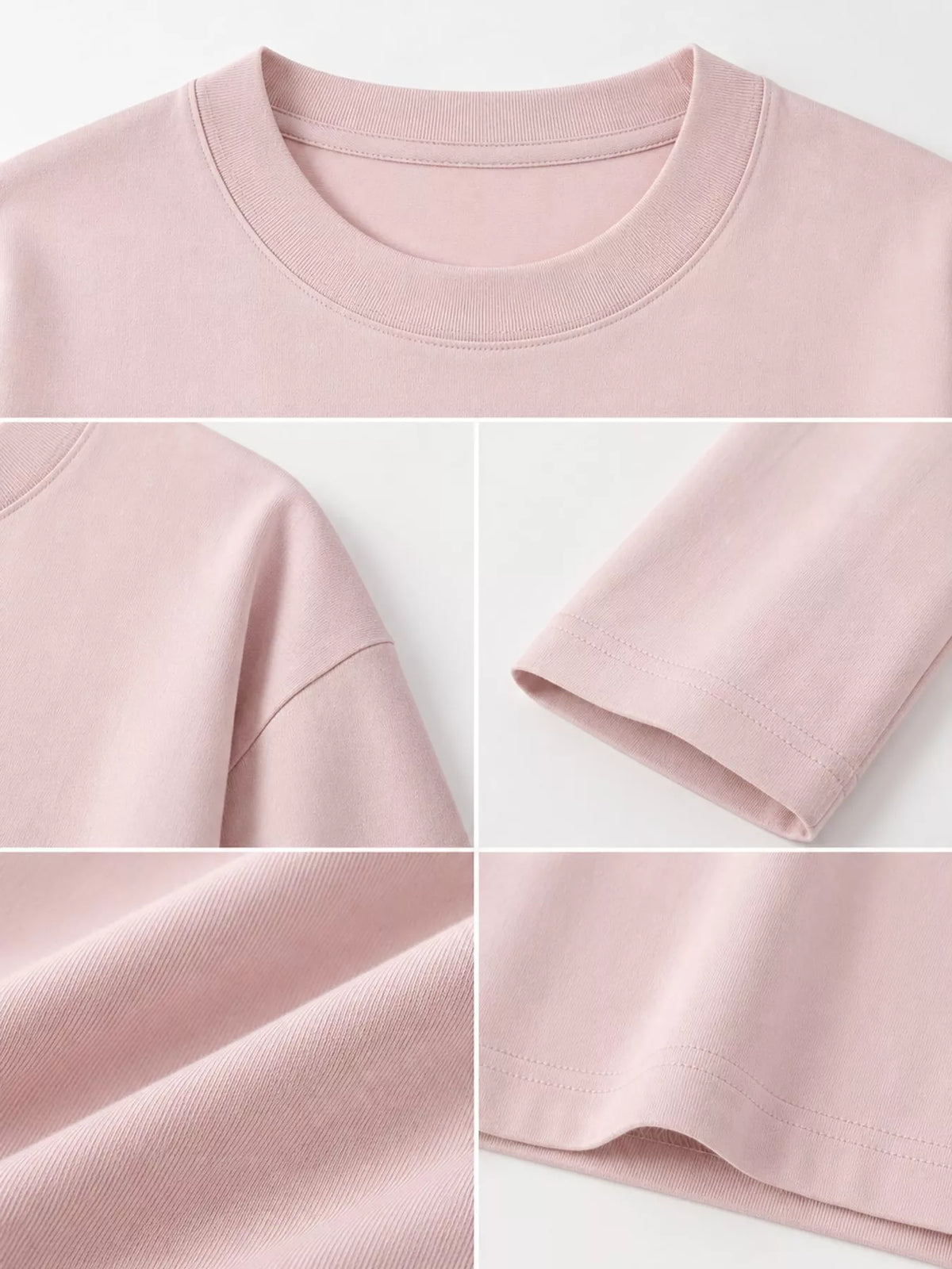 Solid Long-Sleeve Crew Neck T-Shirt — garment construction details