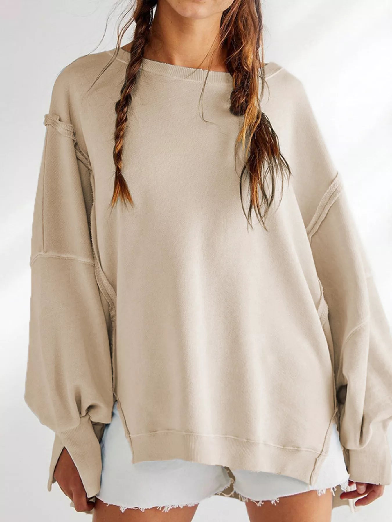 Trendsi Oversized Relaxed Fit Crew Neck Sweatshirt -