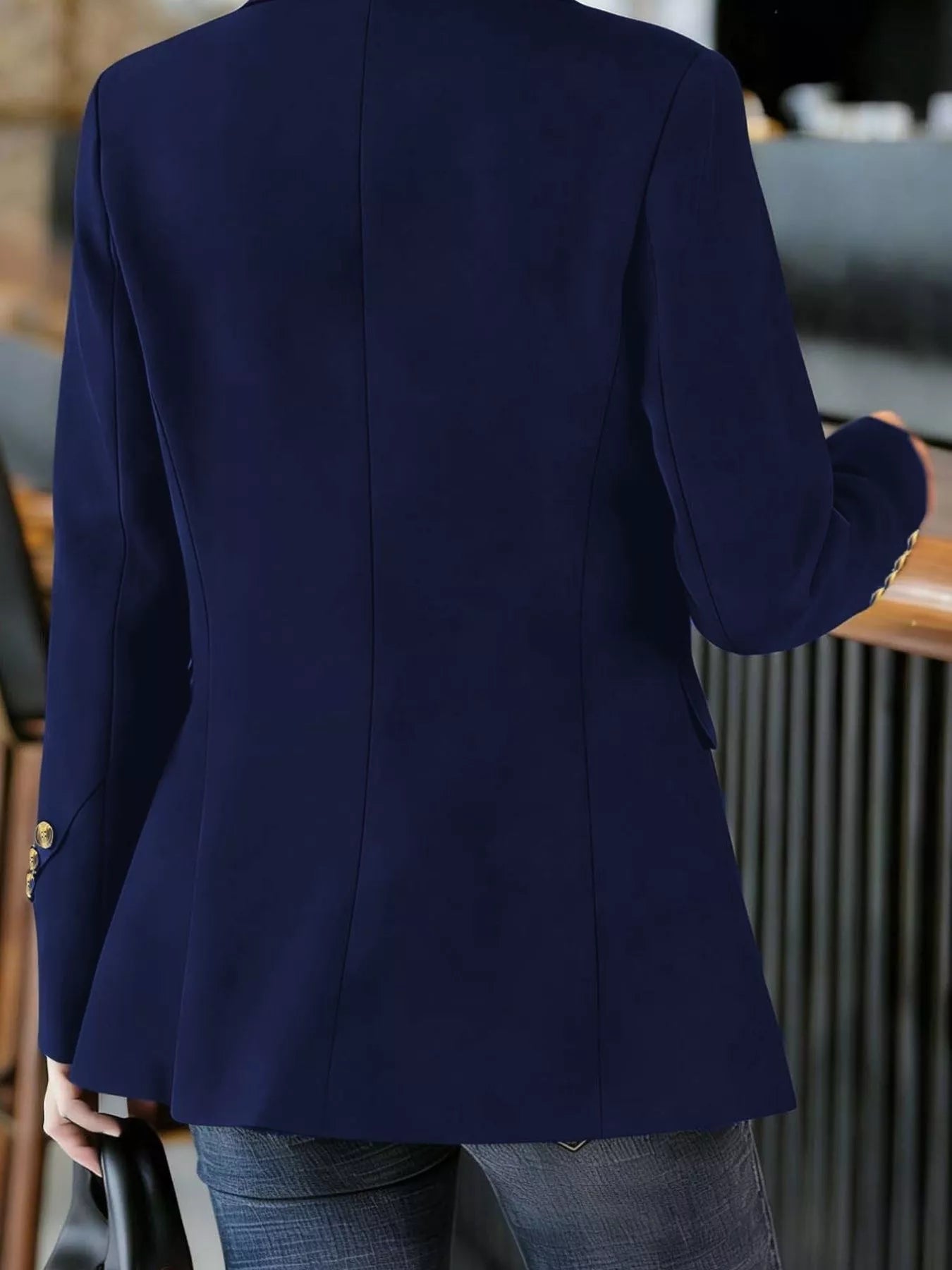 Trendsi Full Size One Button Lapel Collar Blazer Plus Size -