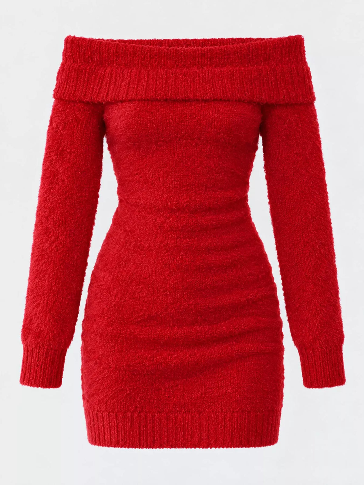 Off-shoulder long sleeve mini dress, product view
