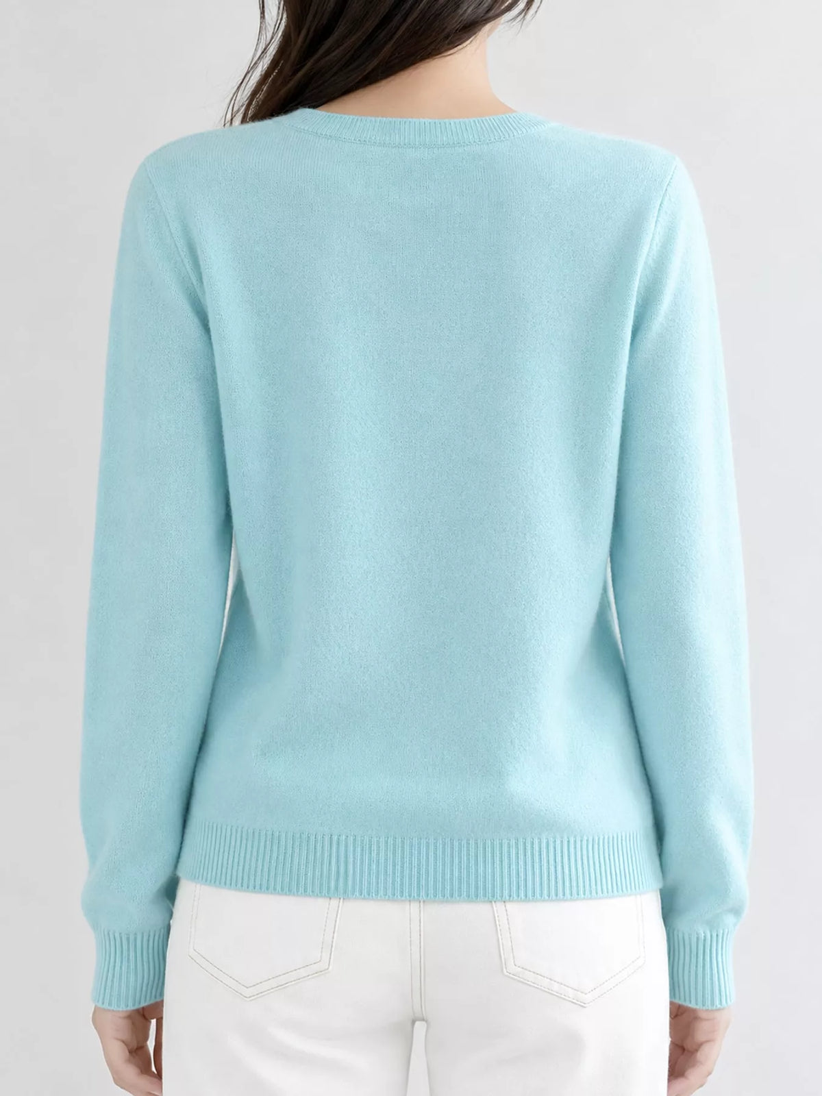Button-down cardigan, light blue back