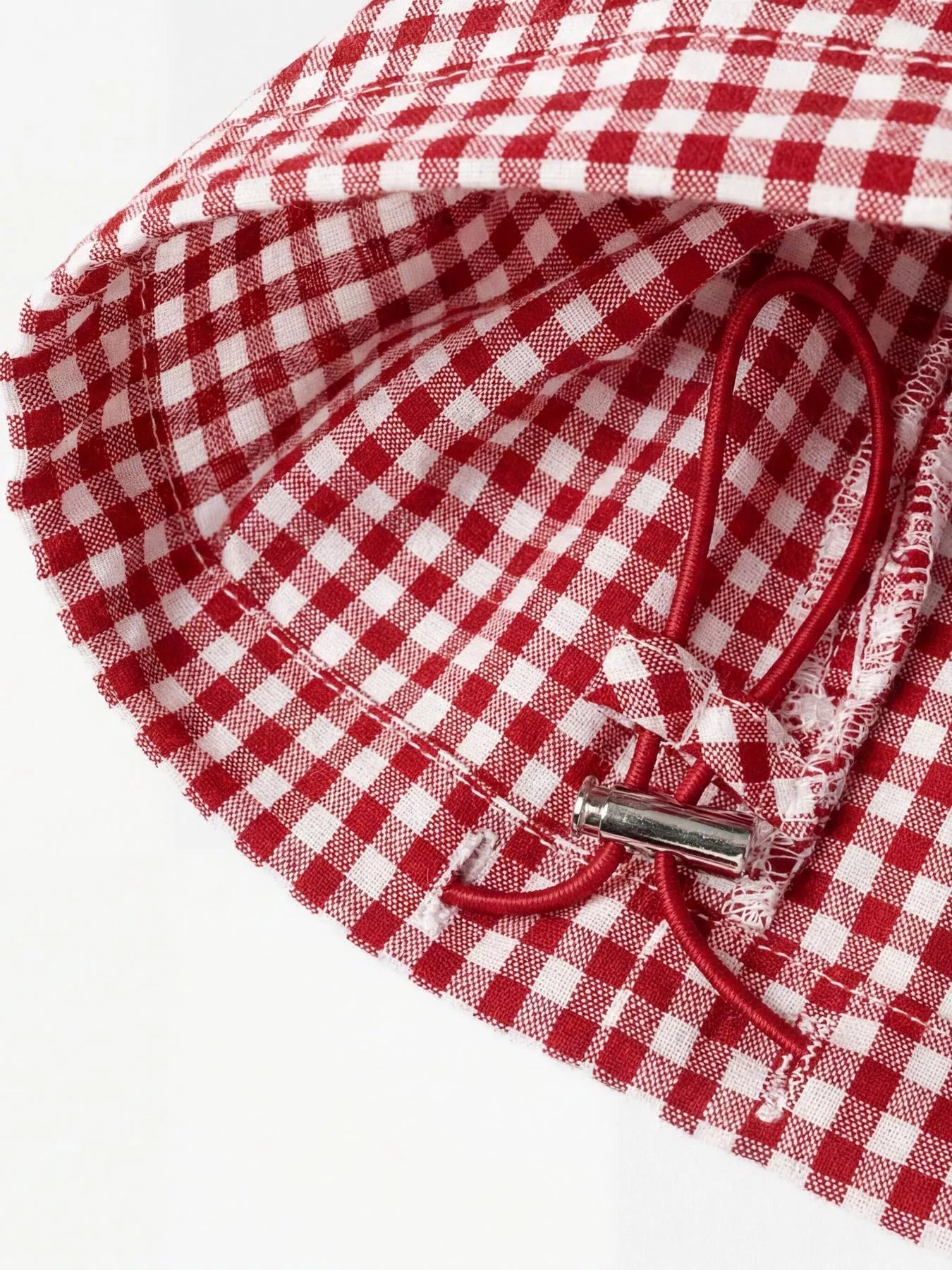 Trendsi High-Waisted Gingham Wide-Leg Drawstring Pants -
