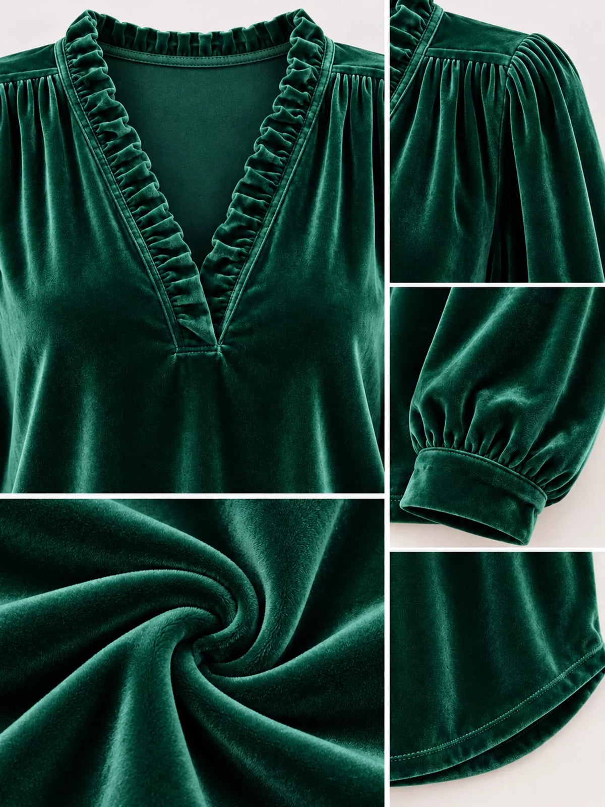 Long-sleeve blouse, garment detail