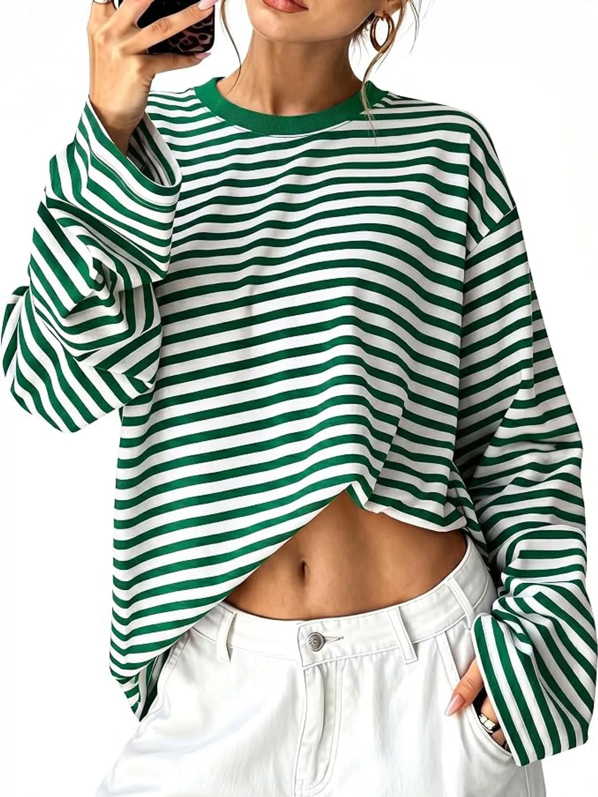 Long Sleeve Crew Neck T-Shirt — front view