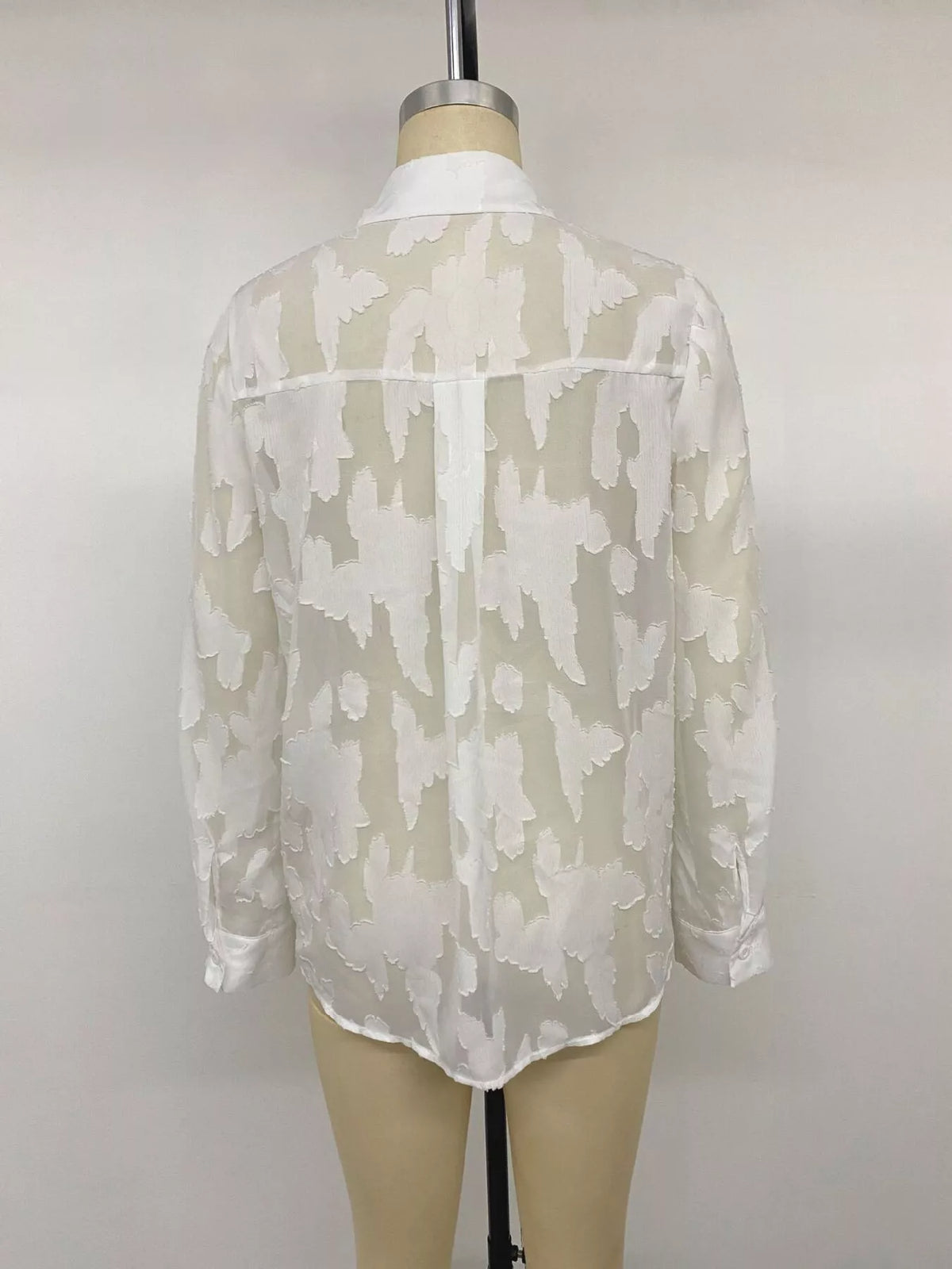 Trendsi Sheer Button-Down Shirt -