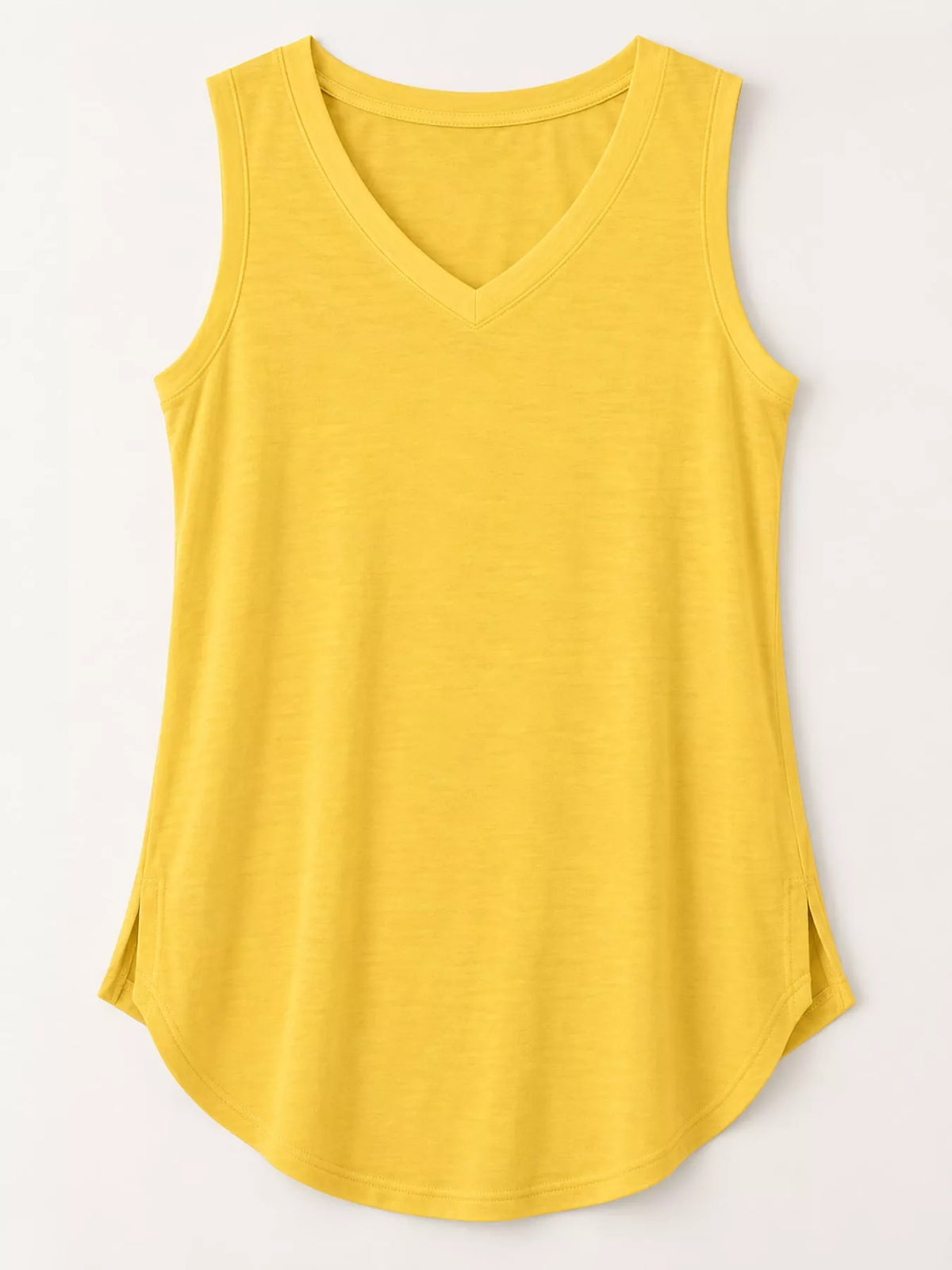 Yellow v-neck loose fit tank top