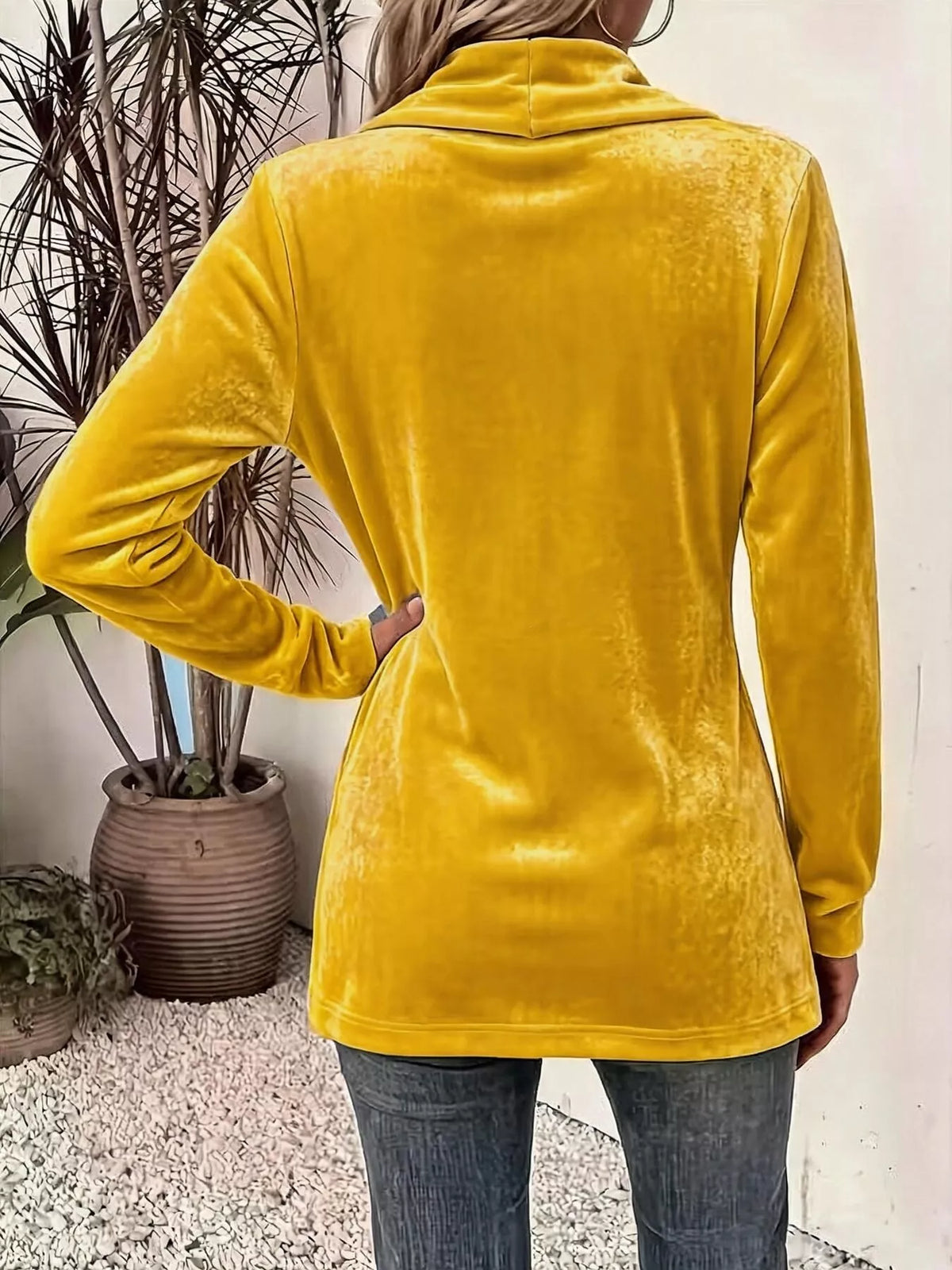 Trendsi Full Size Velvet Open-Front Cardigan Plus Size -