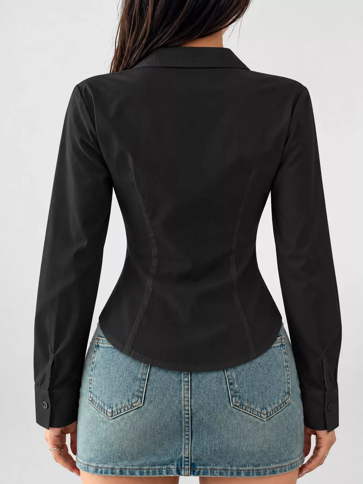 Slim-Fit Button-Down Shirt — back view