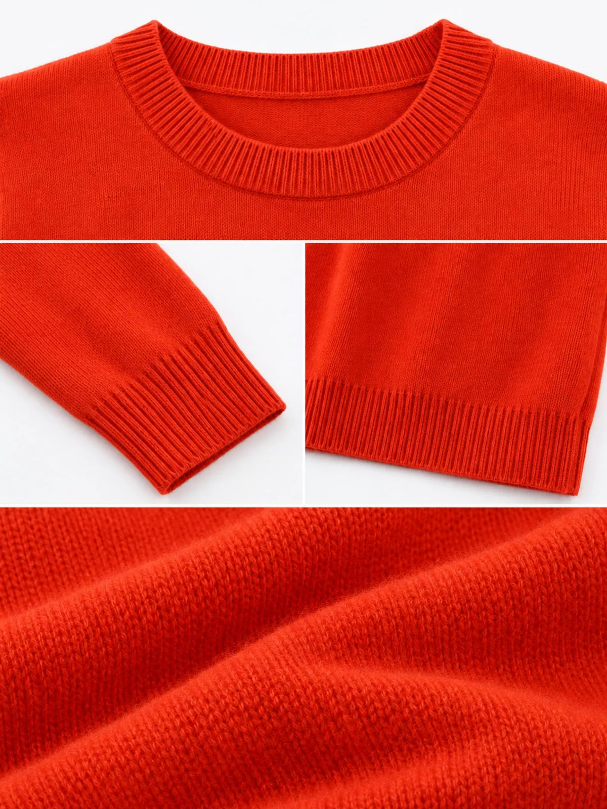 Crew Neck Long Sleeve Sweater — garment construction details