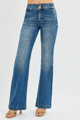 Trendsi RISEN Full Size Tummy Control High Rise Bootcut Jeans with Double Button Waistband Plus Size -